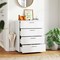 Costway 4 Drawer Storage Cabinet with Metal Legs & Handles Anti-Toppling Devices Gray/White